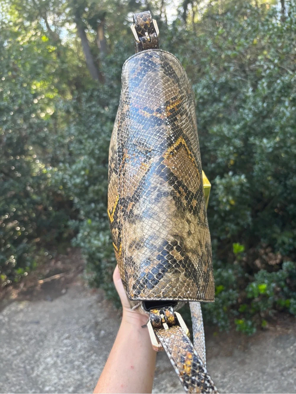 Kurt Geiger Python Embossed Leather Crossbody Bag